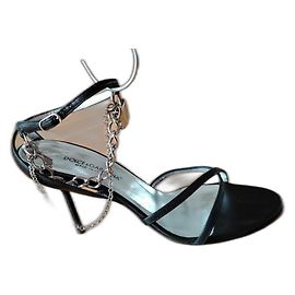 DOLCE & GABBANA LEATHER SANDAL. Black