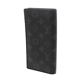 Louis Vuitton-Louis Vuitton Monogram Eclipse Portefeuille Brazza-Brown,Black