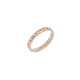 Chanel-Chanel Coco Crush Matelasse 18K Pink Gold Band Ring-Golden