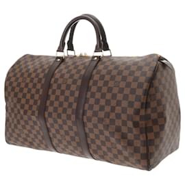 Louis Vuitton-Louis Vuitton Damier Keepall 50 Brown Boston Bag-Brown