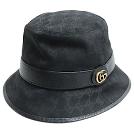 Gucci-Chapéu bucket em lona GG Gucci-Preto