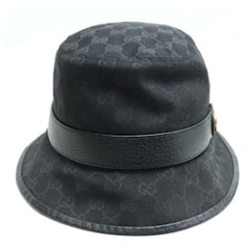 Gucci-Chapéu bucket em lona GG Gucci-Preto