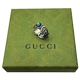 Gucci-Gucci Double G Mother of Pearl Ring-Silvery