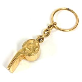 Chanel-Chanel 97A CC Coco Mark Whistle Bag Charm Key Ring Holder-Golden