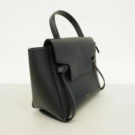 Céline-Celine Black Leather Handbag-Black