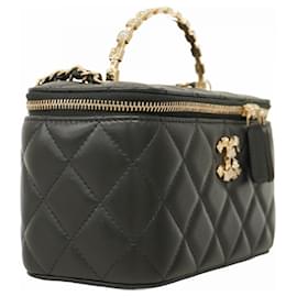 Chanel-Chanel Black Lambskin Vanity Bag-Black