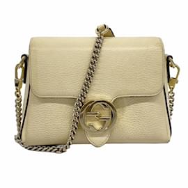 Gucci-Gucci Beige Leather Shoulder Bag-Beige