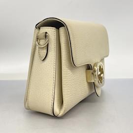 Gucci-Gucci Beige Leather Shoulder Bag-Beige