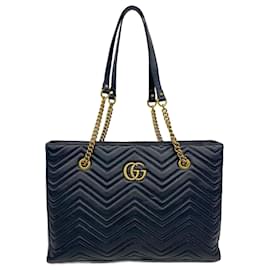 Gucci-Gucci GG Marmont Leather Tote Bag-Black