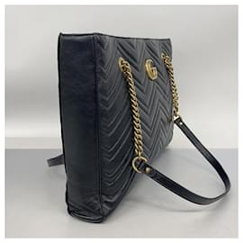 Gucci-Gucci GG Marmont Leather Tote Bag-Black