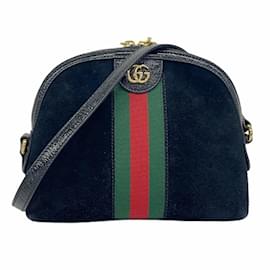 Gucci-Gucci Ophidia Suede Shoulder Bag-Black
