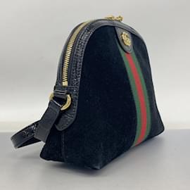 Gucci-Gucci Ophidia Suede Shoulder Bag-Black