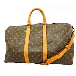 Louis Vuitton-Louis Vuitton Boston Bag Monogram Keepall Bandouliere 45-Brown