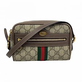 Gucci-Gucci Shoulder Bag GG Supreme Sherry Line 517350-Brown