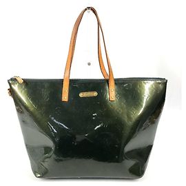 Louis Vuitton Monogram Vernis Bellevue GM Tote Bag Blue Green