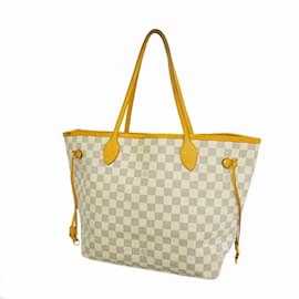 Louis Vuitton-Louis Vuitton Damier Azur Neverfull MM Tote Bag-White