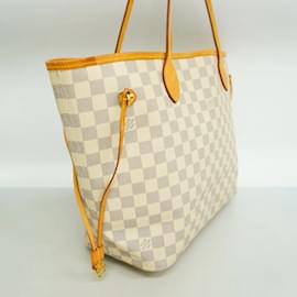 Louis Vuitton-Louis Vuitton Damier Azur Neverfull MM Tote Bag-White