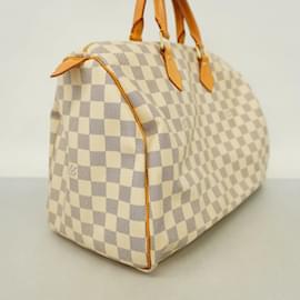 Louis Vuitton-Louis Vuitton Damier Azur Speedy 35 Handbag-White