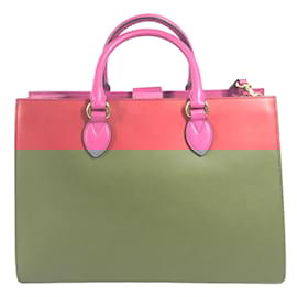 Gucci-Gucci 409530 Bicolor Logo Bag-Pink,Red