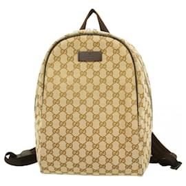 Gucci-Gucci Brown Canvas Backpack-Brown