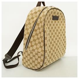 Gucci-Gucci Brown Canvas Backpack-Brown