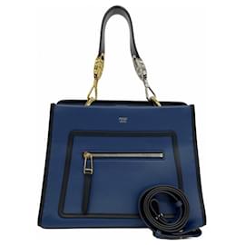 Fendi-Sac à main en cuir bleu marine Fendi Runaway Small-Bleu Marine
