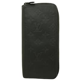 Louis Vuitton-Louis Vuitton Long Wallet Monogram Shadow Zippy Vertical M62902 Noir-Black