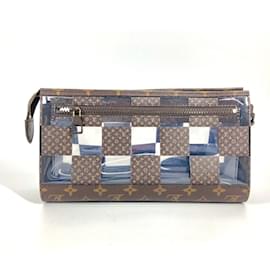 Louis Vuitton-Louis Vuitton Monogram Chess Damier Stand Pouch Bag-Brown,Damier ebene,Monogram