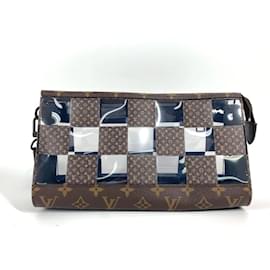 Louis Vuitton-Louis Vuitton Monogram Chess Damier Stand Pouch Bag-Brown,Damier ebene,Monogram