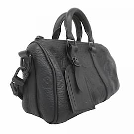 Louis Vuitton-Louis Vuitton Monogram Taurillon Keepall Bandouliere 25 Handbag-Black