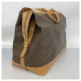 Céline-Celine Boston Bag Macadam Leather in Brown-Brown