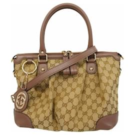 Gucci-Gucci Brown Canvas Tote Bag-Brown