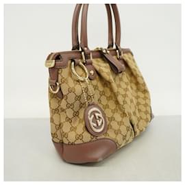 Gucci-Gucci Brown Canvas Tote Bag-Brown