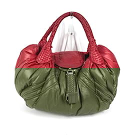 Fendi-Fendi Zucca Studded Spy Bag-Red