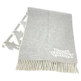 Louis Vuitton-Louis Vuitton Wool Cashmere Stole-Brown,White
