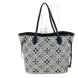Louis Vuitton-Louis Vuitton Monogram Since 1854 Neverfull MM Tote Bag-Black,White