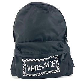 Zaino in nylon Versace Nero Bianco