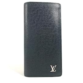Louis Vuitton-Louis Vuitton Taiga Portefeuille Brazza Long Wallet-Black