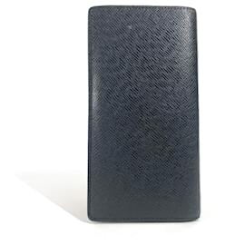 Louis Vuitton-Louis Vuitton Taiga Portefeuille Brazza Long Wallet-Black