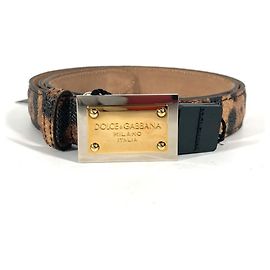 Dolce & Gabbana Leopard Print Belt Brown Black