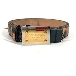 Dolce & Gabbana-Dolce & Gabbana Leopard Print Belt-Brown,Black