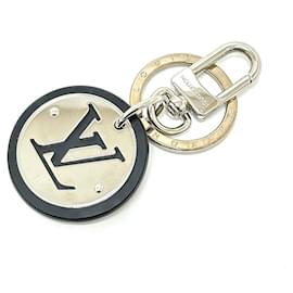 Louis Vuitton-Louis Vuitton Porto Cle LV Circle Key Ring Bag Charm-Black,Silvery