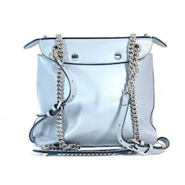 Fendi-Sac à dos en cuir bleu Fendi 8BZ042-Bleu