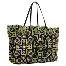 Fendi-Sac Tote FENDI perles Noir Auth BD1062-Noir