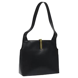 Gucci-GUCCI Shoulder Bag Leather Black Auth BD1852-Black