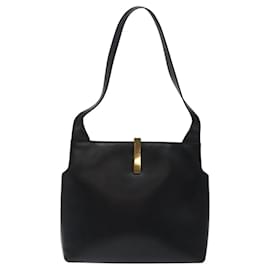 Gucci-GUCCI Shoulder Bag Leather Black Auth BD1852-Black