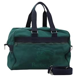 Autre Marque-Burberrys Boston Bag Canvas 2way Green Auth hk2392-Green