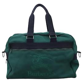Autre Marque-Burberrys Boston Bag Canvas 2way Green Auth hk2392-Green