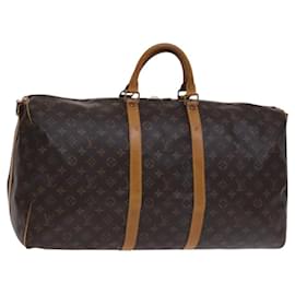 Louis Vuitton-LOUIS VUITTON Monogram Keepall Bandouliere 55 Boston Bag M41414 LV Auth MY234-Monogram