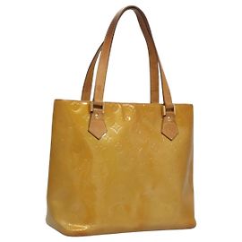 LOUIS VUITTON Handtasche Monogram Vernis Houston Beige M91004 LV Auth 116941 Beige